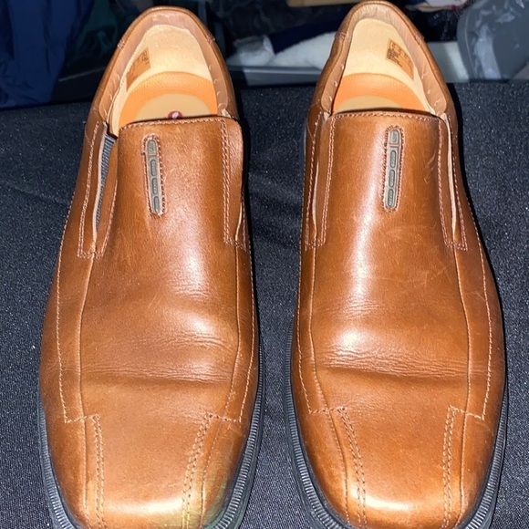 UNSTRUCTURED BY CLARKS MENS SIZE 10.5 Men's Brown Leather Loafers. CLEAN - Picture 10 of 13